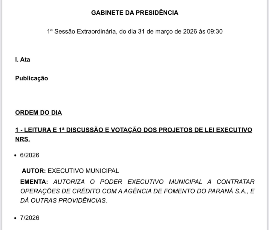 Câmara vota projeto de crédito de R$ 24 milhões para obras urgentes