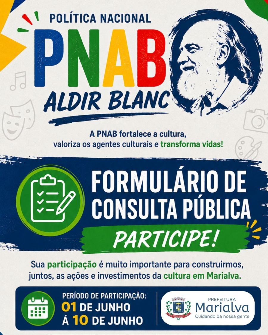 Marialva abre Consulta Pública da Política Nacional Aldir Blanc (PNAB)