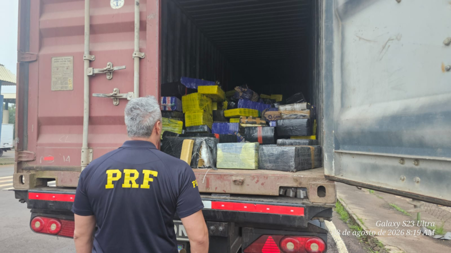PRF apreende quase 7 toneladas de drogas em Guaíra na maior apreensão do ano no Paraná
